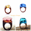 Fashion Resin Wood Rings, Black Forest Fangorn Parts Tree Film Resin Wood wedding ring