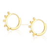 latest fashion stainless steel jewelry pearl huggie gold plated silver hoop earrings