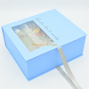Blue custom soap flower box Christmas gift box cosmetics packaging box with clear pvc window