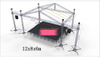 Outdoor Concert Stage Platform with Pitched Roof Truss System 12x8x6m Modular Stage Platform 10.98x7.32m Height 1.2-2m