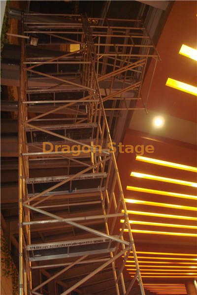 1.35x2x13.13m Adjustable double scaffolding with climbing ladder