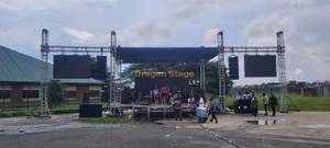 Custom Outdoor Concert Booth Event Truss 7x6x6m with Built-in Audio Video Truss 5m at 2 Sides
