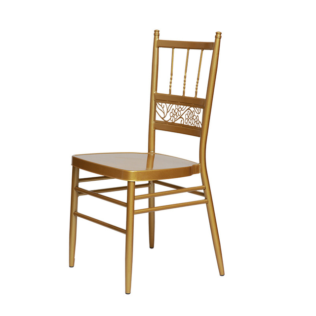 Guangdong Furniture Backrest Iron Chair European Style Metal Phoenix Chair Hotel Restaurant Gold Wedding Bamboo Joint Chair Wholesale