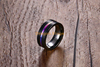 Philippine Class Wedding Tungsten Ring, Rainbow Blue Red Carbide Tungsten Ring