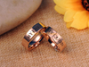 Couple 14K Rose Gold PVD Plating Stamp Band Custom Engraved Letter wedding ring