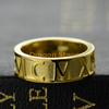 fashion hollow rings jewelry women custom stainless steel gold plated rome numeral ring