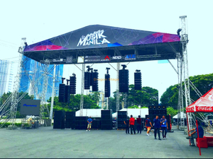 Aluminum Used Cheap Flat Rooftop Truss with Concert Outdoor Stage for Sale 16x8x7m