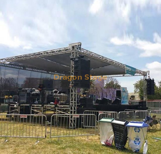 Aluminum Event Stage with Flat Roof Trusses for Sale 13x11x7m