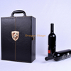 PU Leather Wine Box For Two Bottle With Hot Stamp Logo