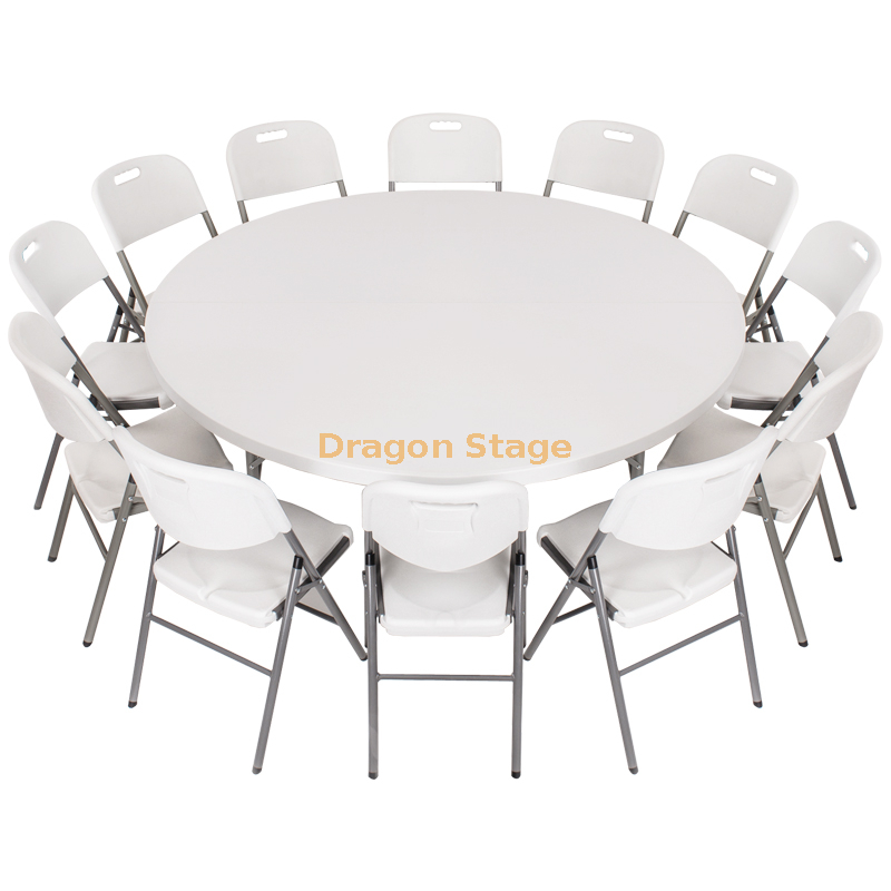 Round Banquet HDPE Plastic Folding Dining Table For Outdoor Events