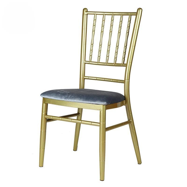 The manufacturer supplies Nordic style wedding large tube soft wrapped bamboo chair with golden metal craftsmanship dining chair soft wrapped bamboo chair