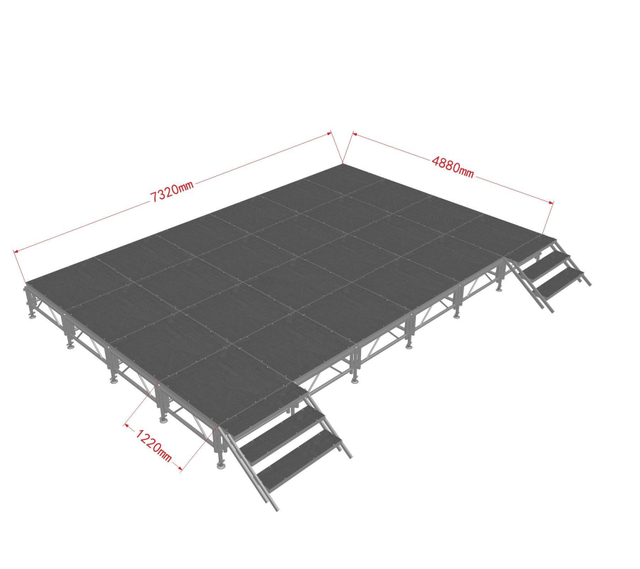 Aluminum 4x4ft Stage Deck Staging Adjustable Stage Platform Collapsible Platform 7.32x4.88m