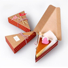Custom personalized triangle packaging paper boxes christmas white cakebox in bulk mini ice cream cake slice box with clear lid