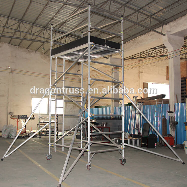 Building with ladder mobile feet holder