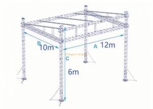 Aluminum Portable Truss Flat Roof Structure Price 12x10x6m 
