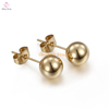 Woman Gypsy Young Girl Simple Design Rolled Solid Stud Small Gold Earring