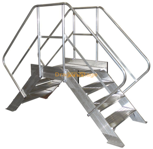 Industrial Aluminium Profile Frame Factory Work Platform Line Crossing Ladder