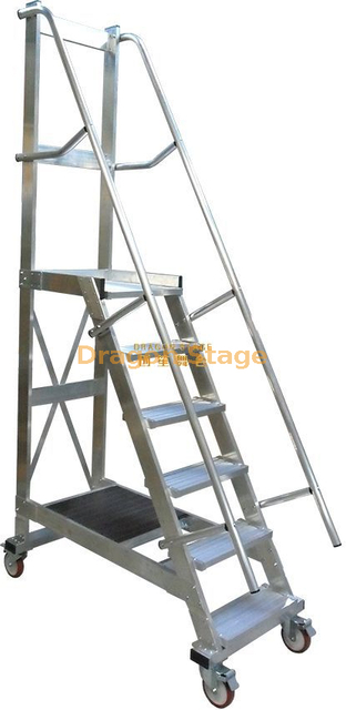 Aluminum Factory Direct Multi Functional Mobile Step Platform Ladder with Wheels