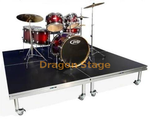 Small Event Party Cheap Portable Aluminum Outdoor Concert Stage with Wheels 4x4ft