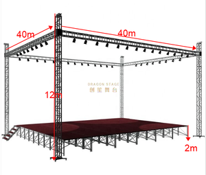 Outdoor concert stage tent truss system frame truss structure aluminum truss 40x40x12m