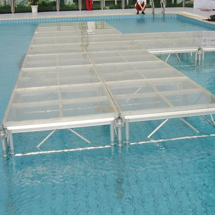 swimming pool glass stage