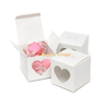 Custom Small Heart Shaped Empty Candy Praline Chocolate Gift Packaging Paper Box With Clear Window For Wedding Favor Invitation