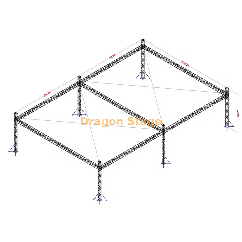 20x30x8m Heavy-Duty Aluminum Ground Support Event Truss System 20x30x8m Heavy-Duty Aluminum Ground Support Event Truss System