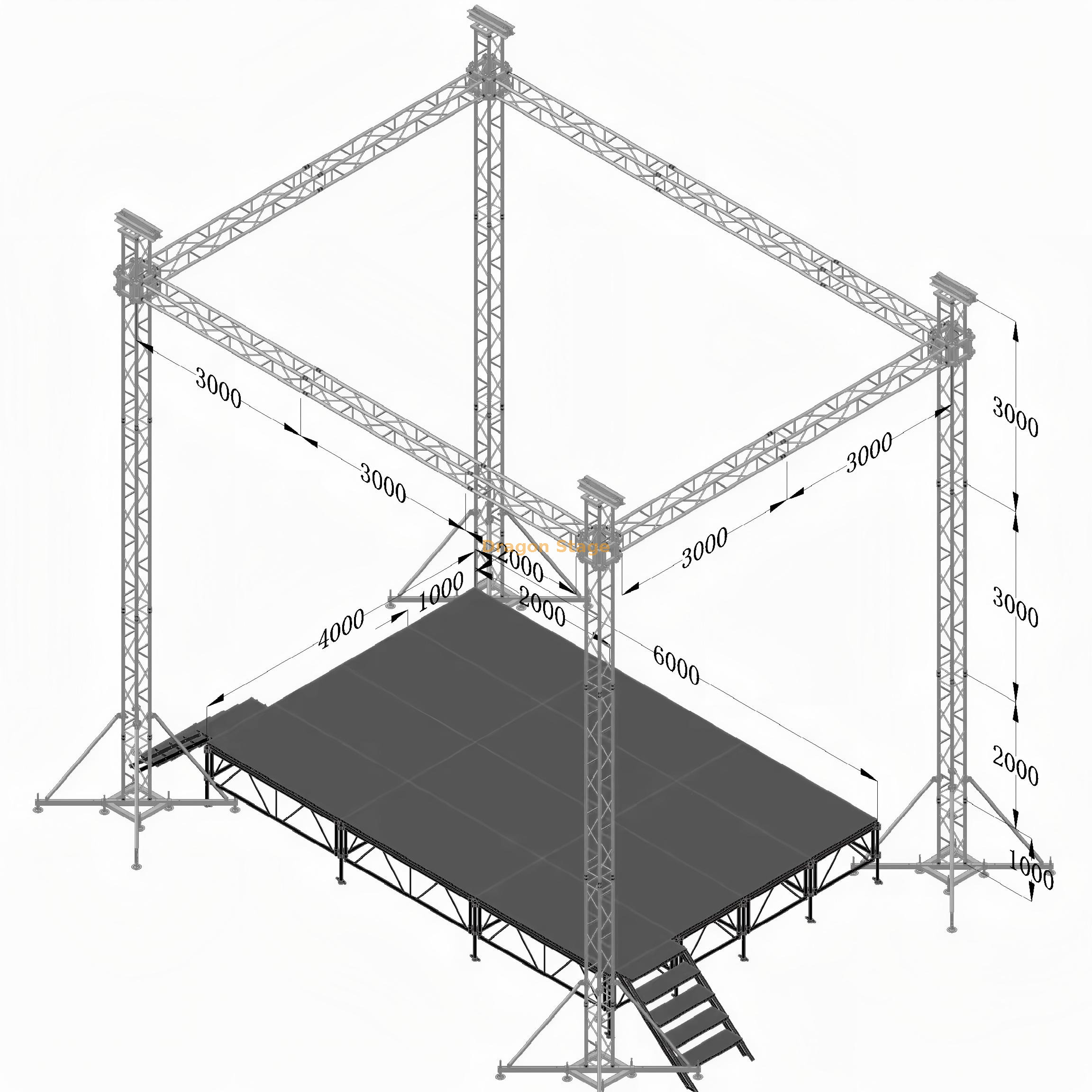 8x6x9m Professional Aluminum Outrigger Wedding & Event Truss System 8x6x9m Professional Aluminum Outrigger Wedding & Event Truss System