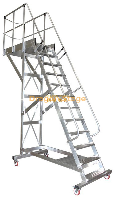 Industrial Portable Stairs with Platform Easy Access for Industrial Area Air Plane Maintenance