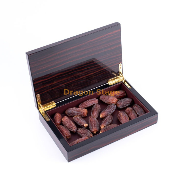KSA Riyadh season piano finish wooden date box wood chocolate box type luxury ramadan box