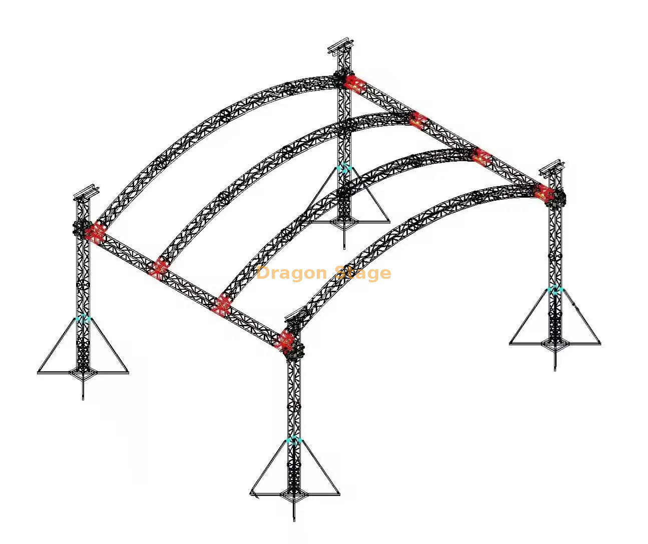 6x3x5m Aluminum Arched Roof Stage Truss System 6x3x5m Aluminum Arched Roof Stage Truss System