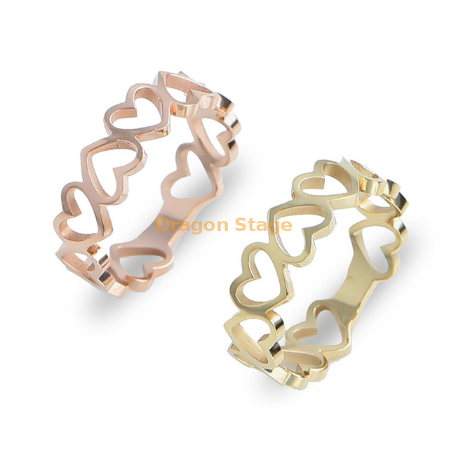 Cheap Wholesale Jewelry Fashion Statement Finger Men Women Heart Geometric Custom Letter 14k Gold Plated Stainless Steel Ring