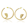 High Quality Egyptian Queen Nefertiti Statement Jewelry Stainless Steel Gold Large Hoop African Earings For Women 2020