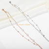 wholesale jewelry gift double layered silver rose gold stainless steel pearl chain bracelet for girl