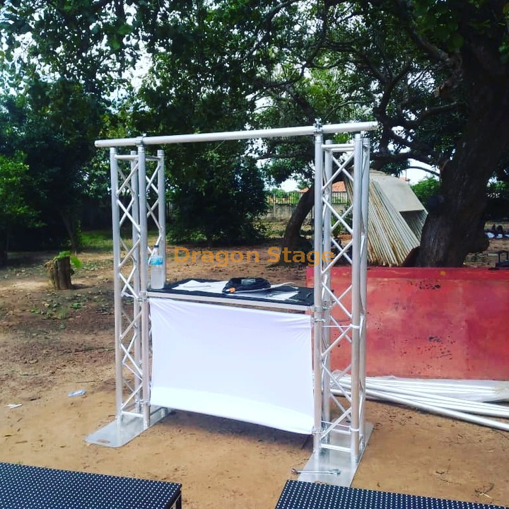 Aluminum DJ Event Facade Truss Booth Detachable Table And Facade Dj Booth Stand