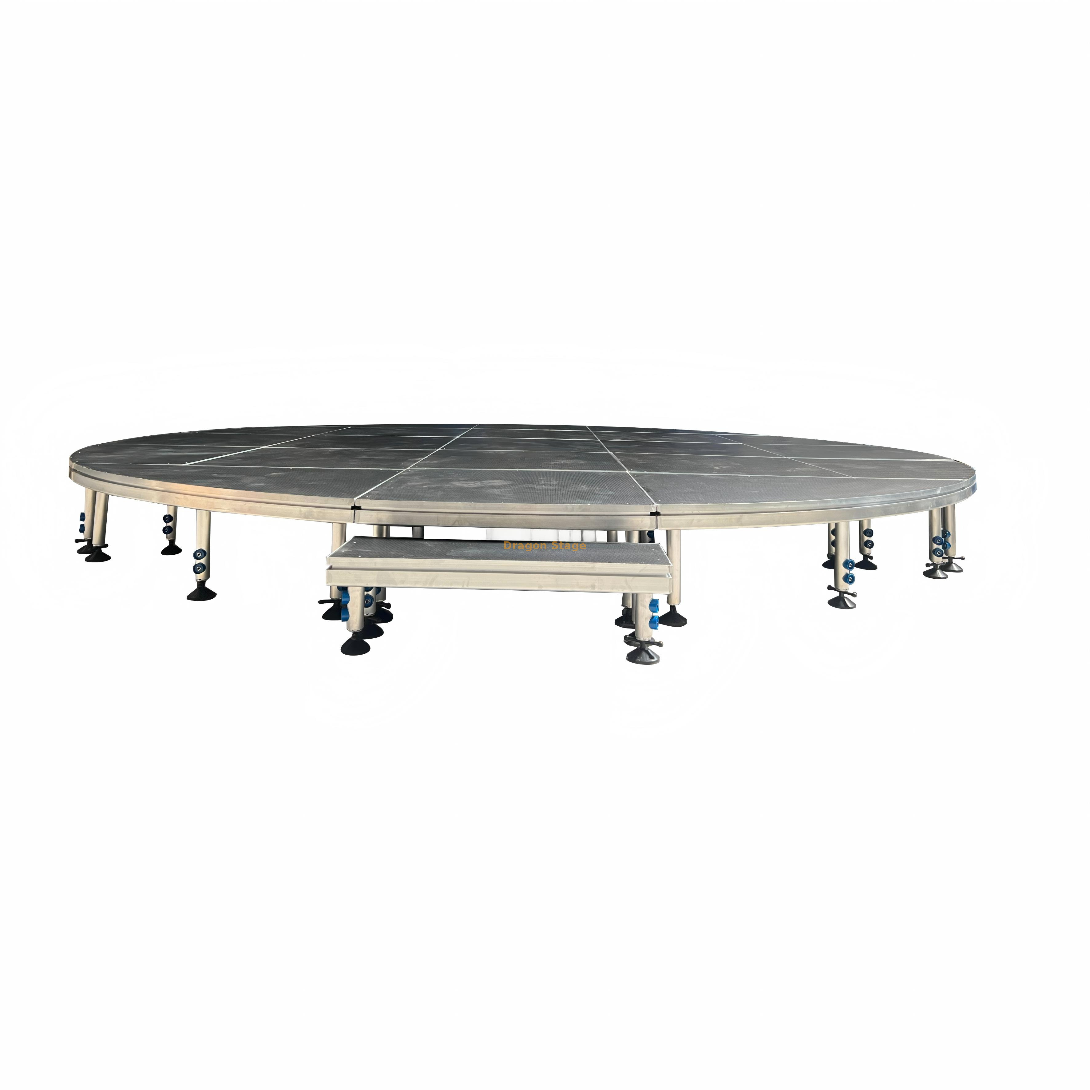 6m Round Portable Stage System with Adjustable Height (0.4-0 (4) 6m Round Portable Stage System with Adjustable Height (0.4-0 (4)