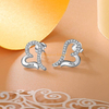 girl jewelry personalized cz birthstone engraved name stud earrings stainless steel custom pearl heart shape dangle earrings