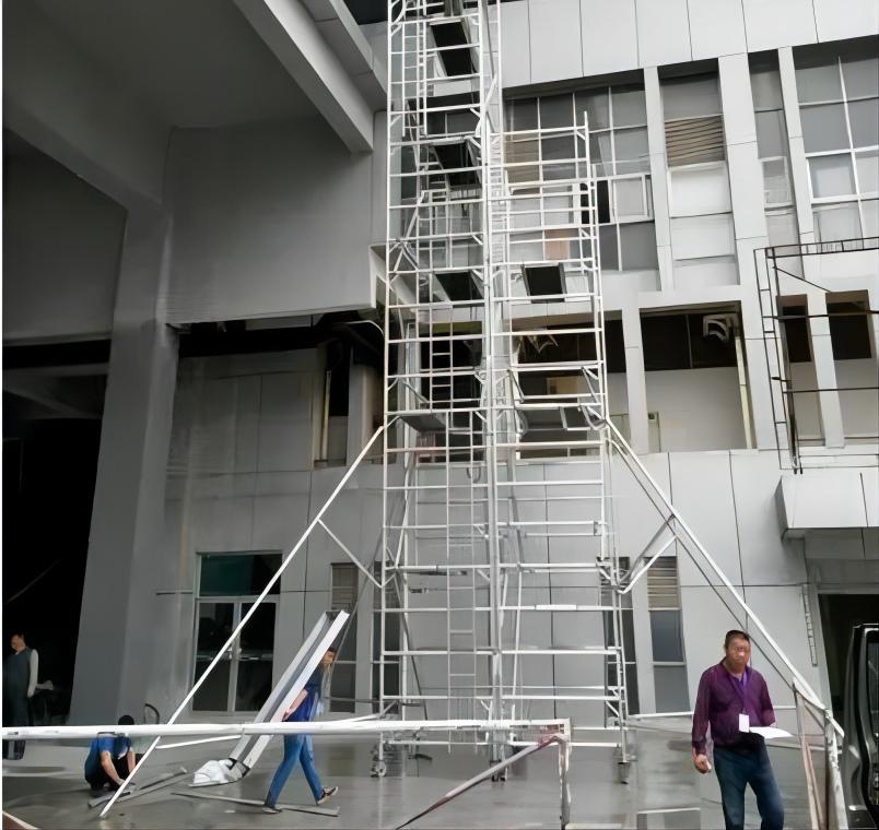 What are the regulations and standards for using aluminum double width scaffolding?