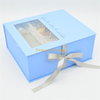 Blue custom soap flower box Christmas gift box cosmetics packaging box with clear pvc window
