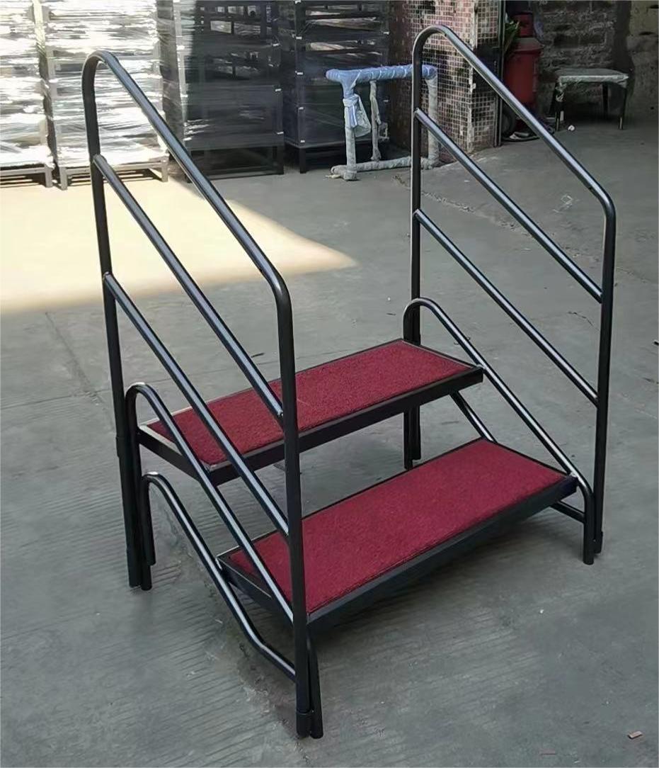 steel stair with handrails