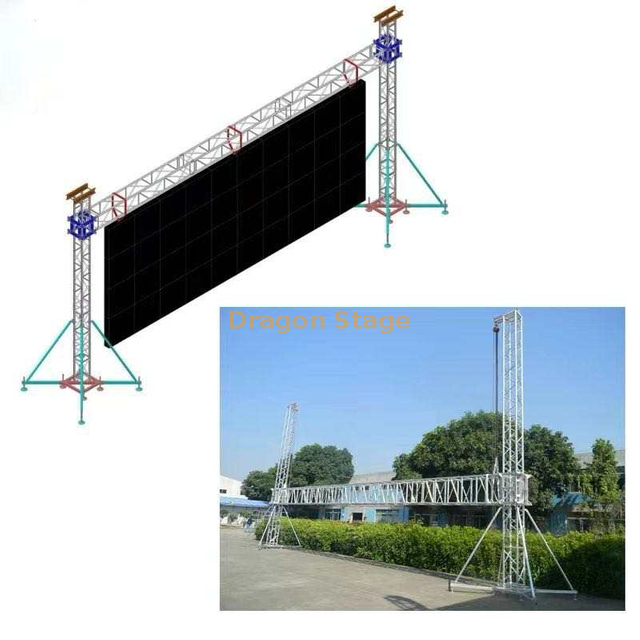 8x9m LED Screen Aluminum Truss Display Stand Truss for 7x7m Led Display