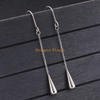 fashion statement unique women jewelry stainless steel long chain silver water drops earrings gold