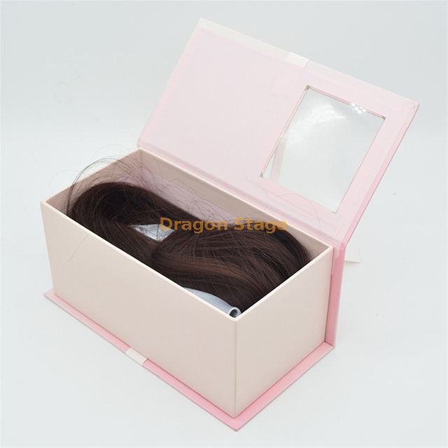 Wholesale custom high-end wig box hair bundle packing box crafts toys Christmas gift paper box with clear window