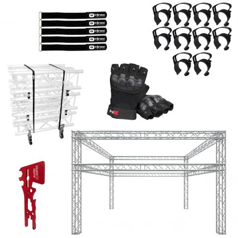Global Truss 20'x20' Double Tier Box Truss Trade Show Booth with Accessories Package