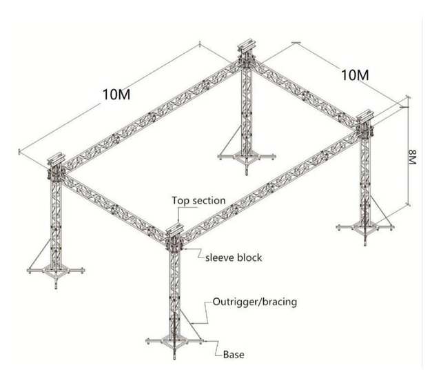 Aluminum Truss Roof Systems 10x10x8m