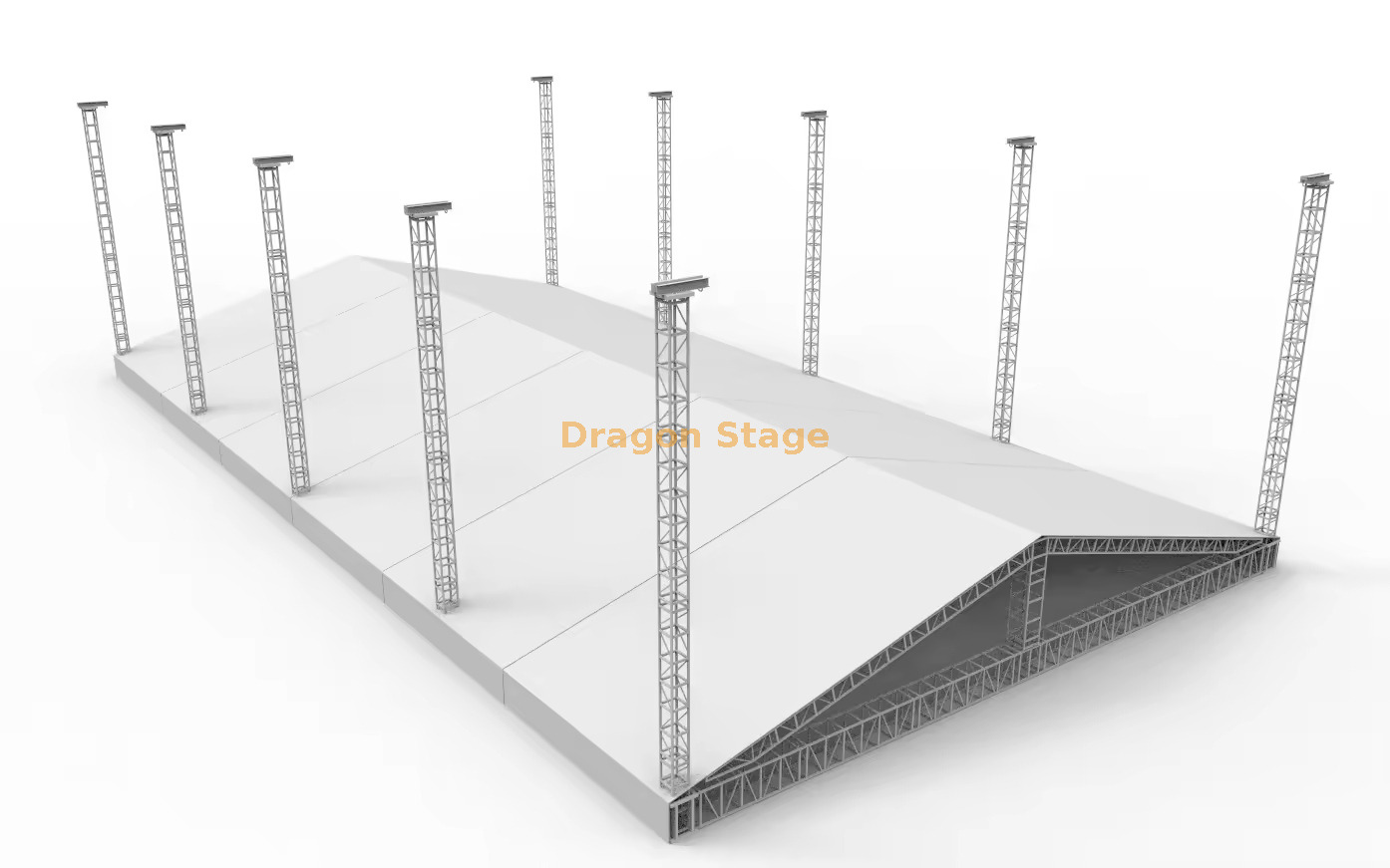 20mx36x9m Modular Pitch Roof Aluminum Ground Support Truss System (2) 20mx36x9m Modular Pitch Roof Aluminum Ground Support Truss System (2)