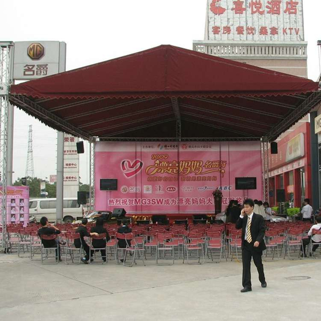 aluminum portable event party show dj concert collapsible stage with roof truss 12x8x6m