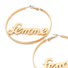 Cheap Jewelry Custom Personalised Name Alloy Hoop Large Gold Earring