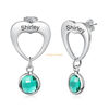 girl jewelry personalized cz birthstone engraved name stud earrings stainless steel custom pearl heart shape dangle earrings