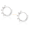 latest fashion stainless steel jewelry pearl huggie gold plated silver hoop earrings